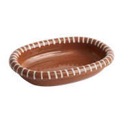 Terracotta oval dish with stripes 27. 5 cm Barro - Hay