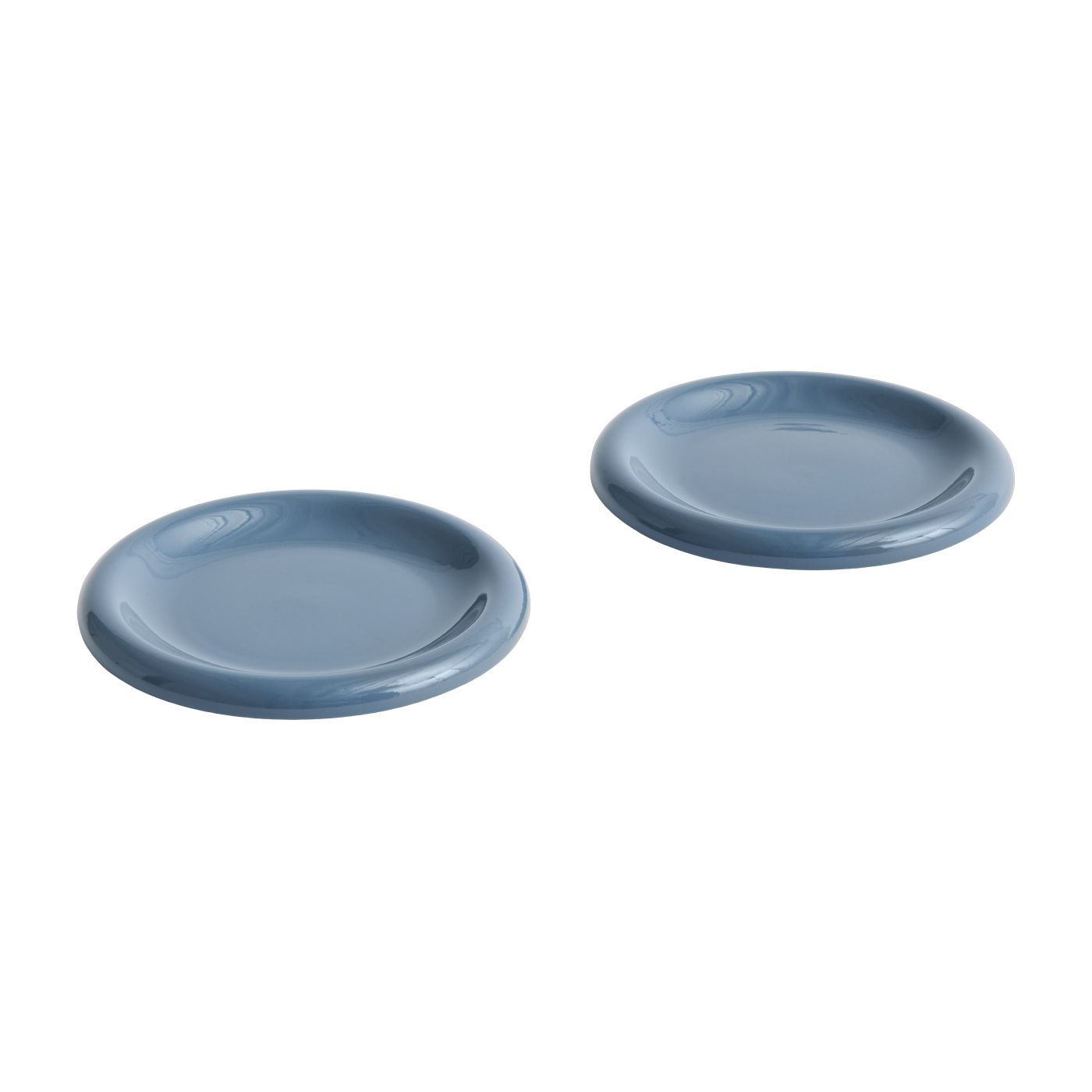 Ensemble of two 18 cm dark blue terracotta plates Barro - Hay