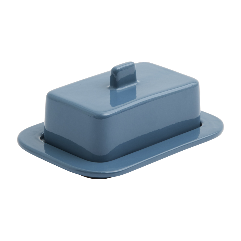 Butter dish in blue terracotta Barro - Hay