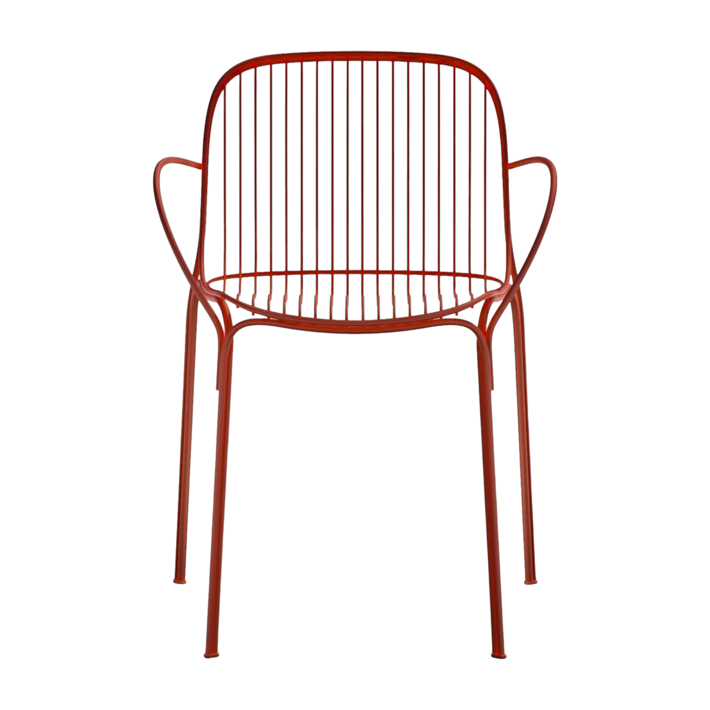 Gartenstuhl mit Armlehne aus rostfarbenem Stahl 79 cm Hiray -. Kartell
