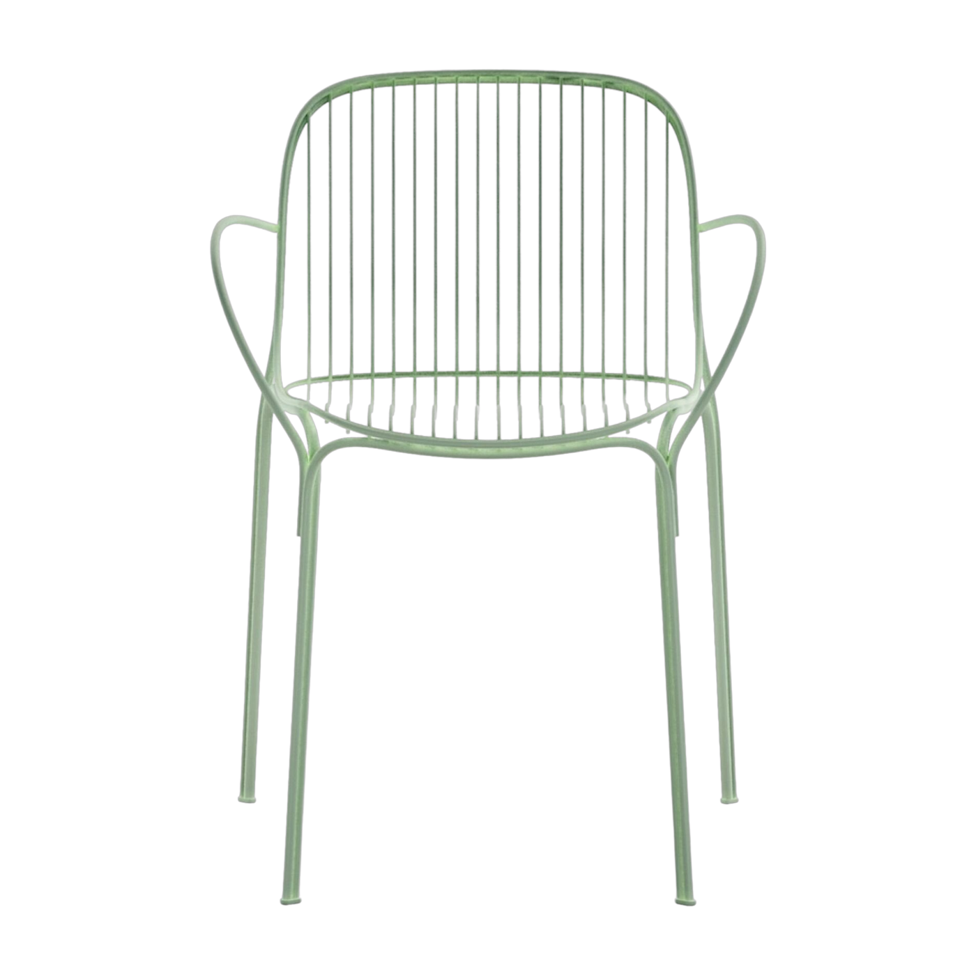 Gartenstuhl mit Armlehne aus grünem Stahl 79 cm Hiray -. Kartell