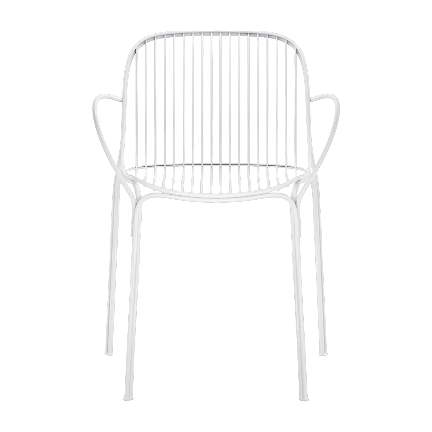 Gartenstuhl mit Armlehne aus weißem Stahl 79 cm Hiray -. Kartell