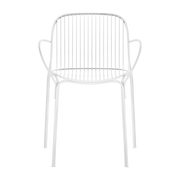 Chaise de jardin avec accoudoir en acier blanc 79 cm Hiray - Kartell
