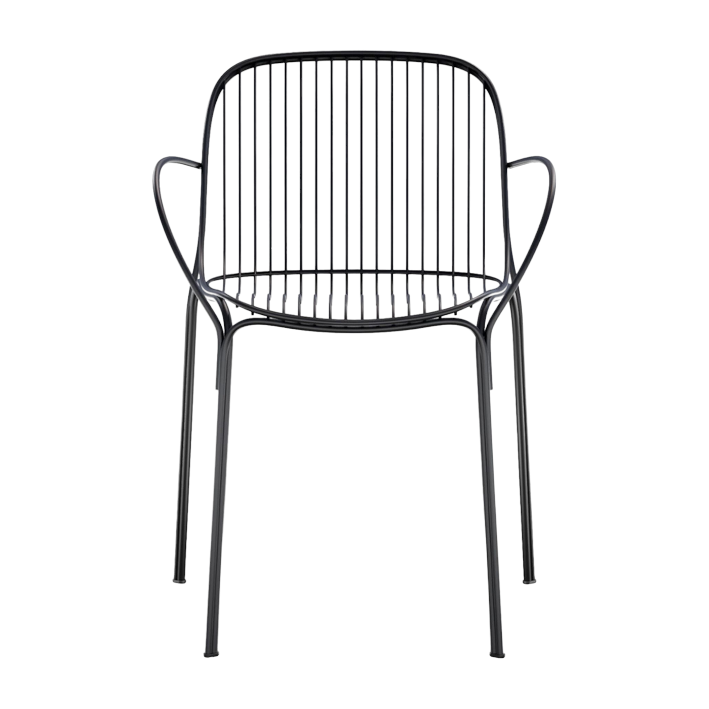 Gartenstuhl mit Armlehne aus Stahl schwarz 79 cm Hiray - Kartell