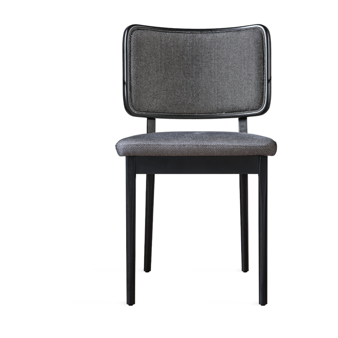 Silla de roble teñido de negro en tejido caviar Tapissier - RED Edition