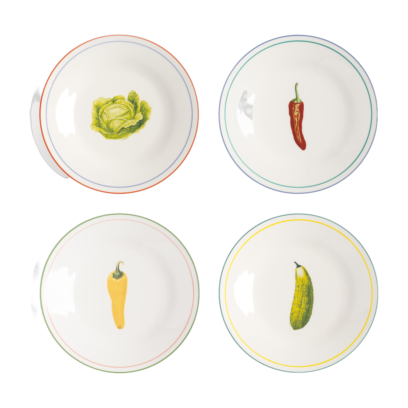 Set aus 4 Gemüsetellern 21 cm - &Klevering