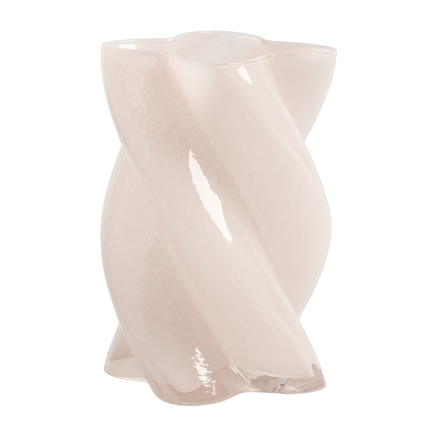 Vase Marshmallow in vetro rosa opaco 19, 5 cm - &Klevering
