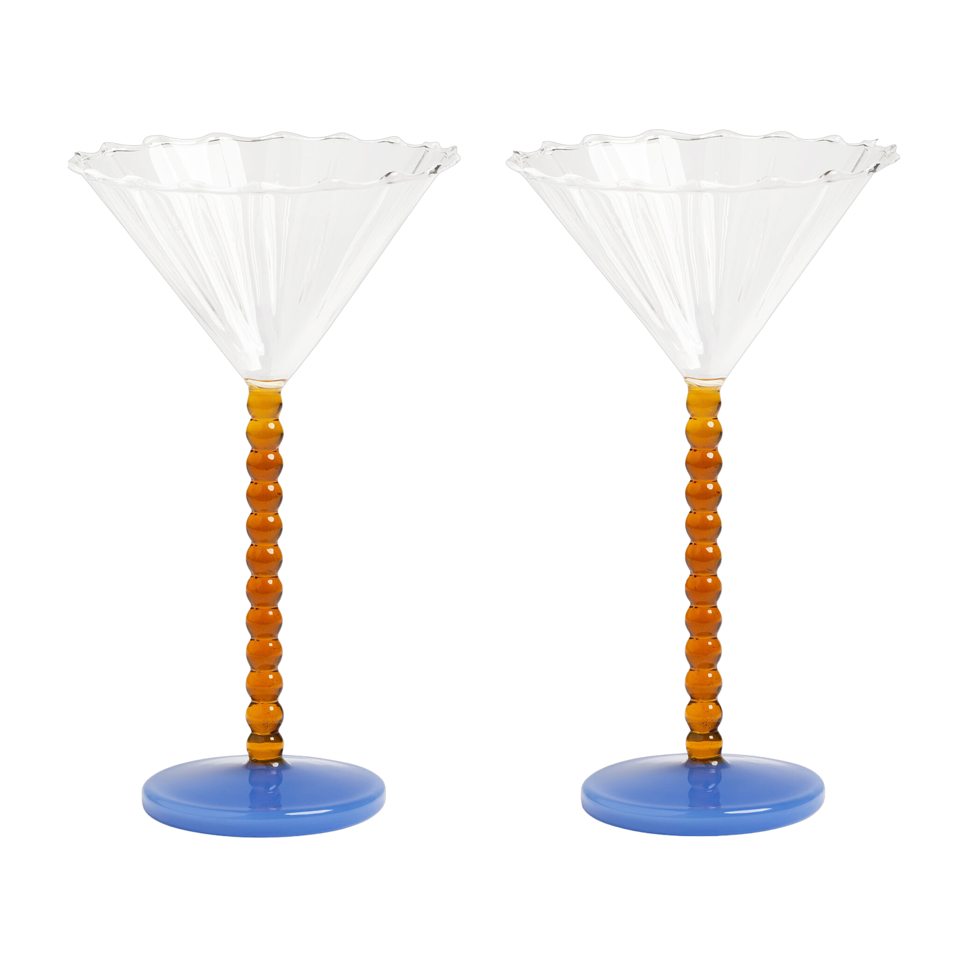 2 Coupes à champagne ambre 17 cm Perle - &Klevering
