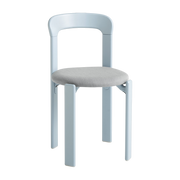 Chaise en bois de hêtre tapissé bleu ardoise Rey - Hay