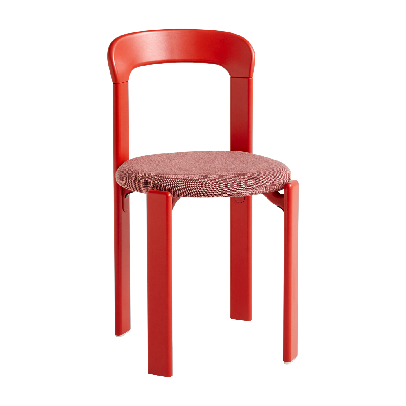 Chaise en bois de hêtre tapissé rouge écarlate Rey - Hay