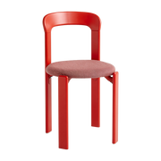 Chaise en bois de hêtre tapissé rouge écarlate Rey - Hay
