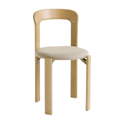 Gold-plated beechwood chair with seat Rey - HAY