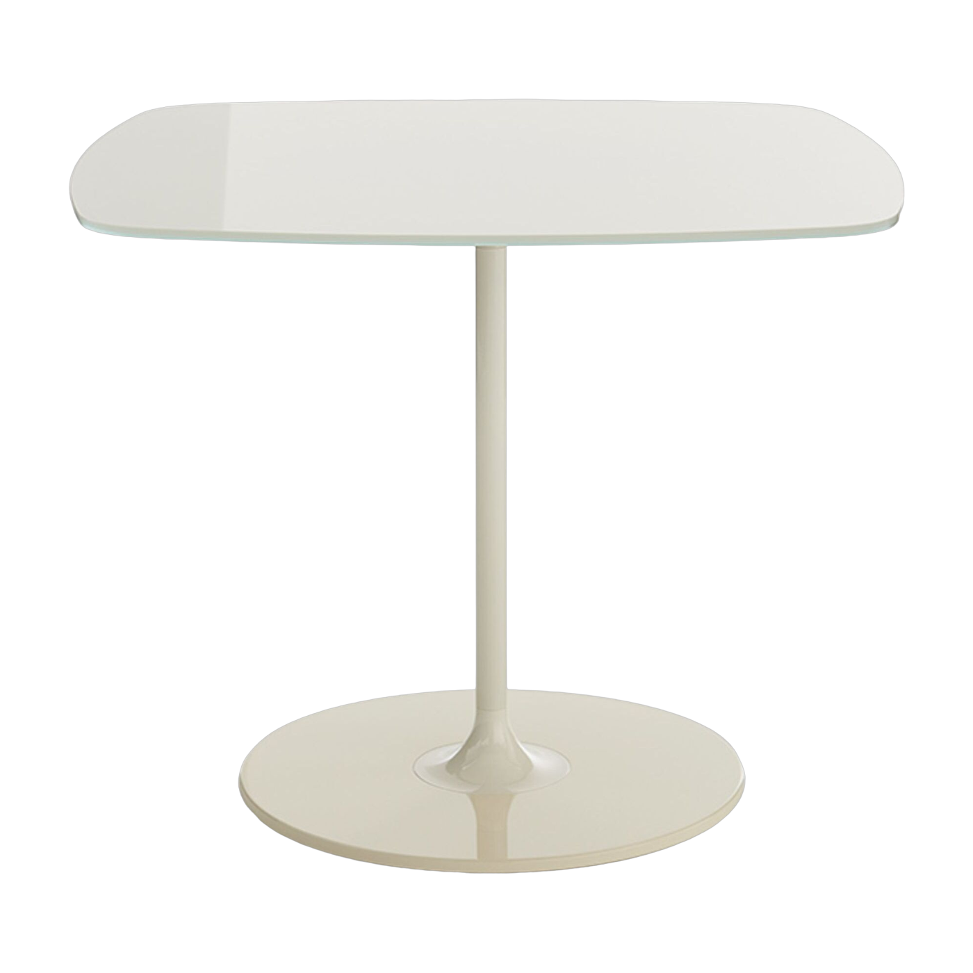 Square steel and crystal white side table 50 cm Thierry - Kartell