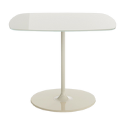 Table d'appoint carrée en acier et cristal blanche 50 cm Thierry - Kartell