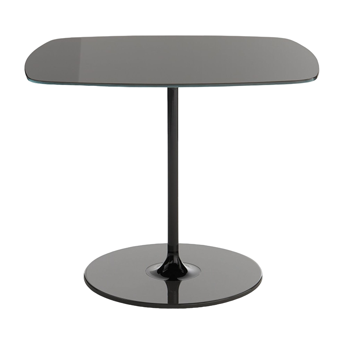 50 cm steel and black crystal square side table Thierry - Kartell