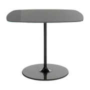 50 cm steel and black crystal square side table Thierry - Kartell