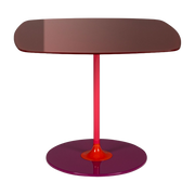50 cm burgundy steel and crystal square side table Thierry - Kartell