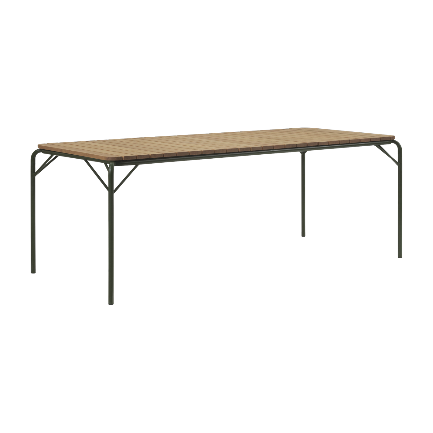 Green steel outdoor dining table 90 x 200 cm Robinia Vig - Normann Copenhagen