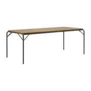 Mesa de comedor de exterior de acero verde 90 x 200 cm Robinia Vig - Normann Copenhagen