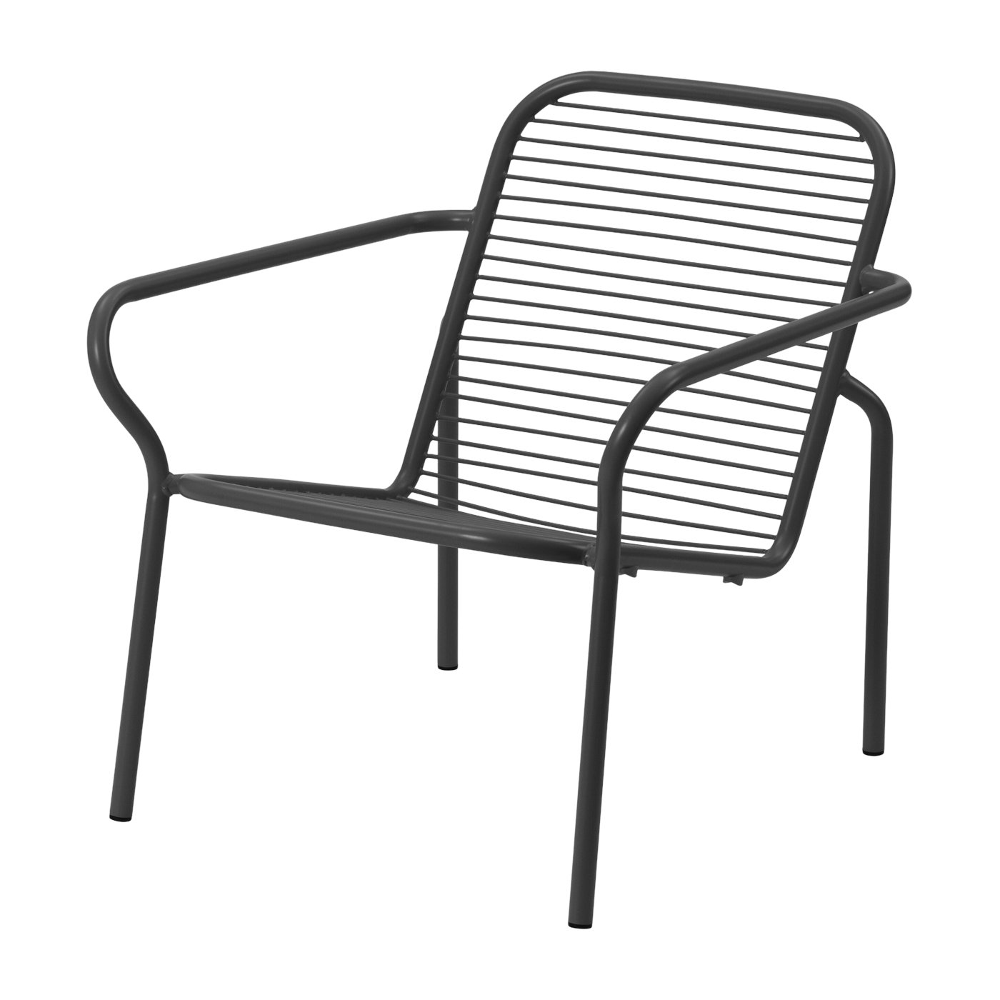 Chaise longue da esterni in acciaio con braccioli neri Vig - Normann Copenhagen