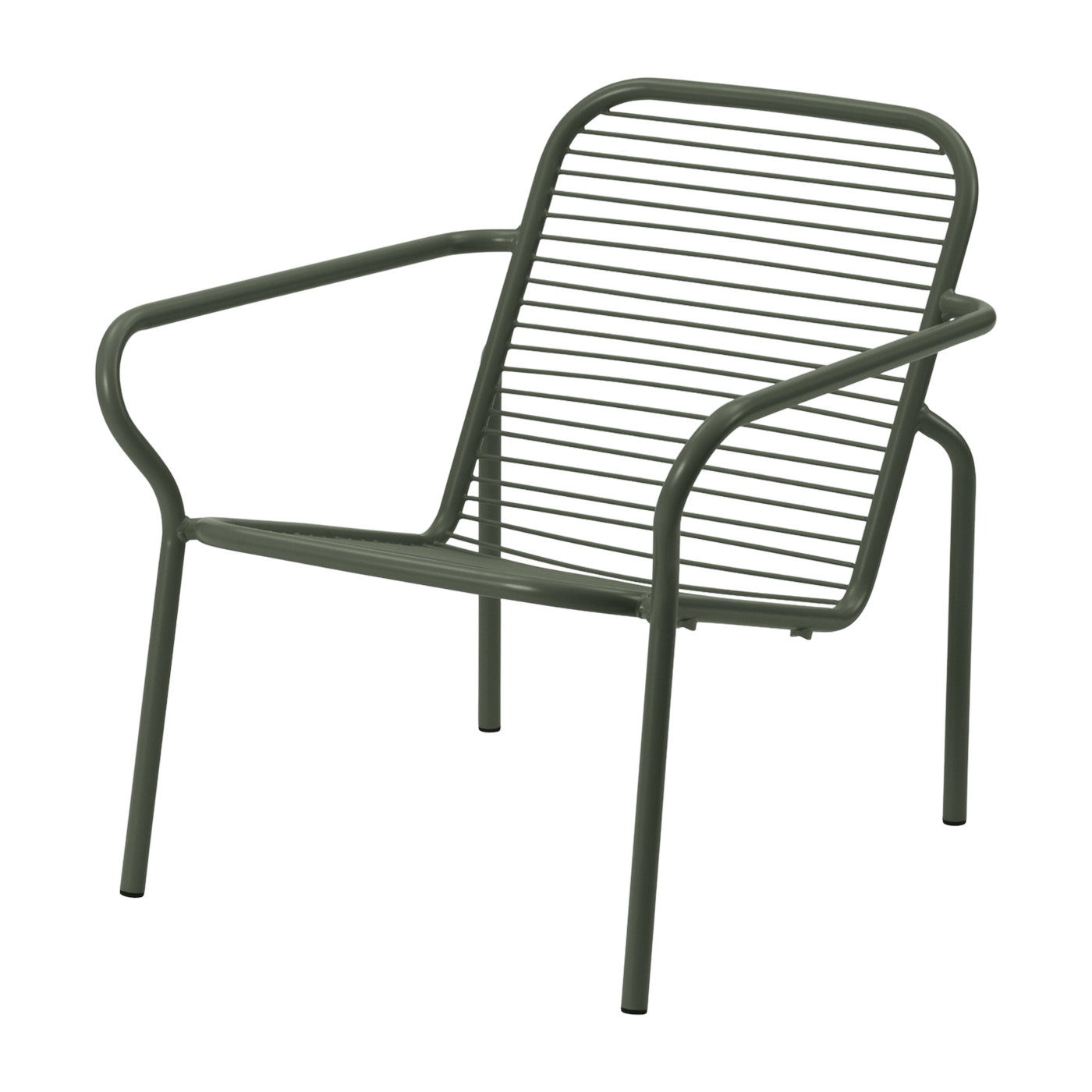 Chaise longue per esterni in acciaio con braccioli verdi Vig - Normann Copenhagen