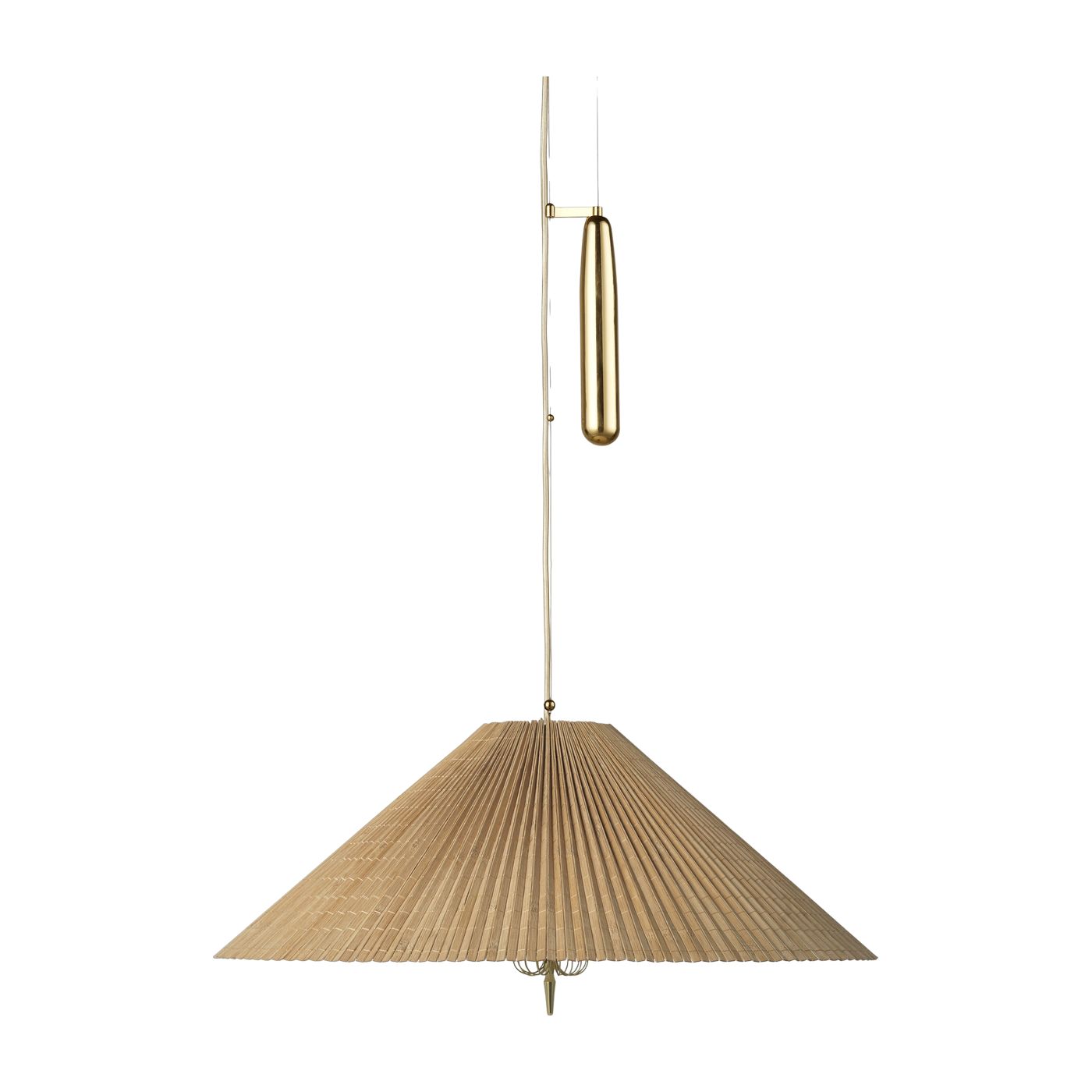 Lámpara colgante regulable de latón y bambú 60 x 22 cm Modelo 1972 - Gubi
