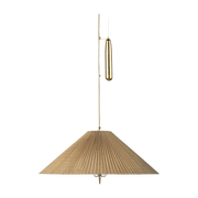 Lampada a sospensione orientabile in ottone e bambù 60x22 cm Modello 1972 - Gubi