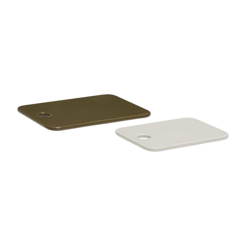 Ceramic boards Amare Sand/Olive (set of 2) - Hübsch