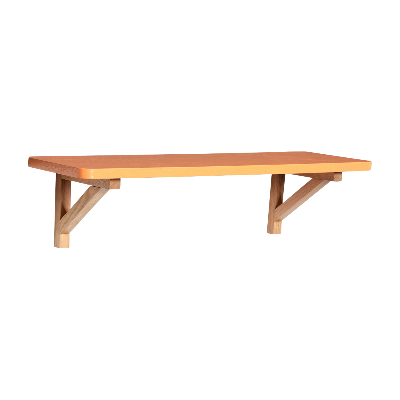 Estantería de pared en madera de roble natural y naranja 60x20x16cm Arki - Hübsch