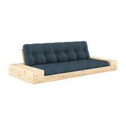 Convertible sofa with pine storage and petrol blue mattress 244x110x72 cm Base - Karup Design
