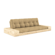 Convertible sofa with pine storage and beige wheat mattress 244x110x72 cm Base - Karup Design