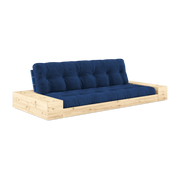 Convertible sofa with pine storage, royal blue back and mattress Base - Karup Design