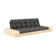 Convertible sofa with pine storage, black backrest and anthracite mattress Base - Karup Design