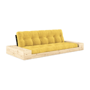 Canapé convertible avec rangement en pin dossier noir et matelas miel Base - Karup Design