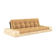 Convertible sofa with storage in pine with black back and caramel mattress Base - Karup Design