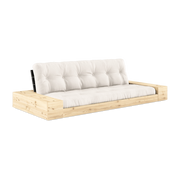 Convertible sofa with storage in pine with black back and natural mattress Base - Karup Design