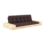 Convertible sofa with pine storage, black back and brown mattress Base - Karup Design