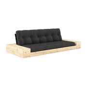 Convertible sofa with storage in pine with black back and dark gray mattress Base - Karup Design