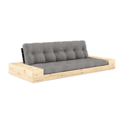 Canapé convertible avec rangement en pin dossier noir et matelas gris Base - Karup Design