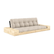 Convertible sofa with storage in pine with black back and beige mattress Base - Karup Design