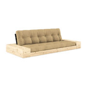 Divano trasformabile con contenitore in pino, schienale nero e materasso in grano beige Base - Karup Design
