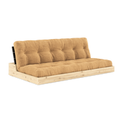 Canapé convertible en pin laqué dossier noir et matelas caramel 196x110x72 cm Base - Karup Design