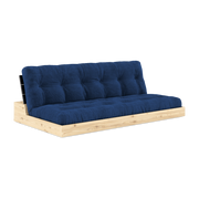 Convertible sofa in lacquered pine with black back and royal blue mattress 196x110x72 cm Base - Karup Design