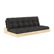 Schlafsofa Base lackierte Kiefer schwarze Rückenlehne Matratze Dunkelgrau 196x110x72cm - Karup Design