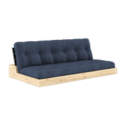 Divano trasformabile in pino laccato con schienale nero e materasso blu navy 196x110x72cm Base - Karup Design
