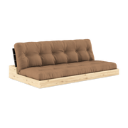 Canapé convertible en pin laqué dossier noir et matelas mocca 196x110x72 cm Base - Karup Design