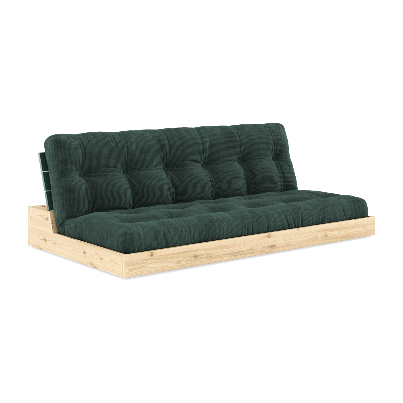 أريكة قابلة للتحويل من خشب الصنوبر المطلي ظهر وفراش أعشاب بحرية 196x110x72 سم Base - Karup Design