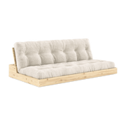 Convertible sofa in natural lacquered pine with ivory mattress 196x110x72 cm Base - Karup Design