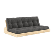 Convertible sofa in natural lacquered pine with anthracite mattress 196x110x72 cm Base - Karup Design
