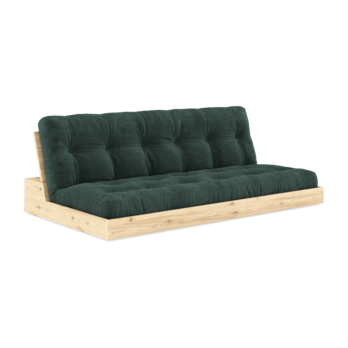 Convertible sofa in natural lacquered pine with seaweed mattress 196x110x72 cm Base - Karup Design